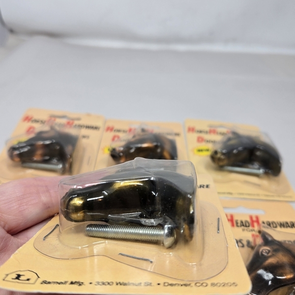 Vintage Brass Horse Head Hardware Drawers Pull Barn Rustic Fun Decorative - Picture 6 of 7